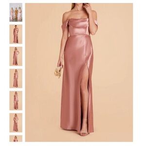 Birdy Grey Mia Convertible Dress in Shiny Satin Desert Rose Size Small